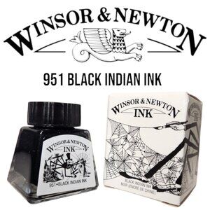 Winsor & Newton Drawing Indian Ink 14ml Bottle Black 951 Shimmer NEW Art Supplie